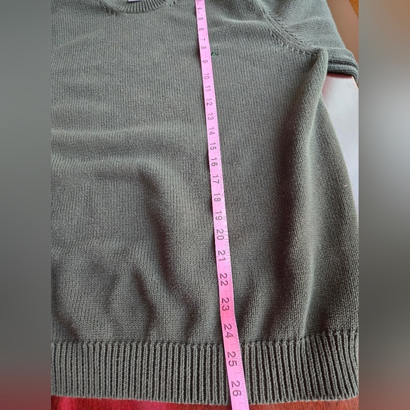 Vintage Eddie Bauer Sage Green Textured Knit Sweater sz LRG - Picture 7 of 8